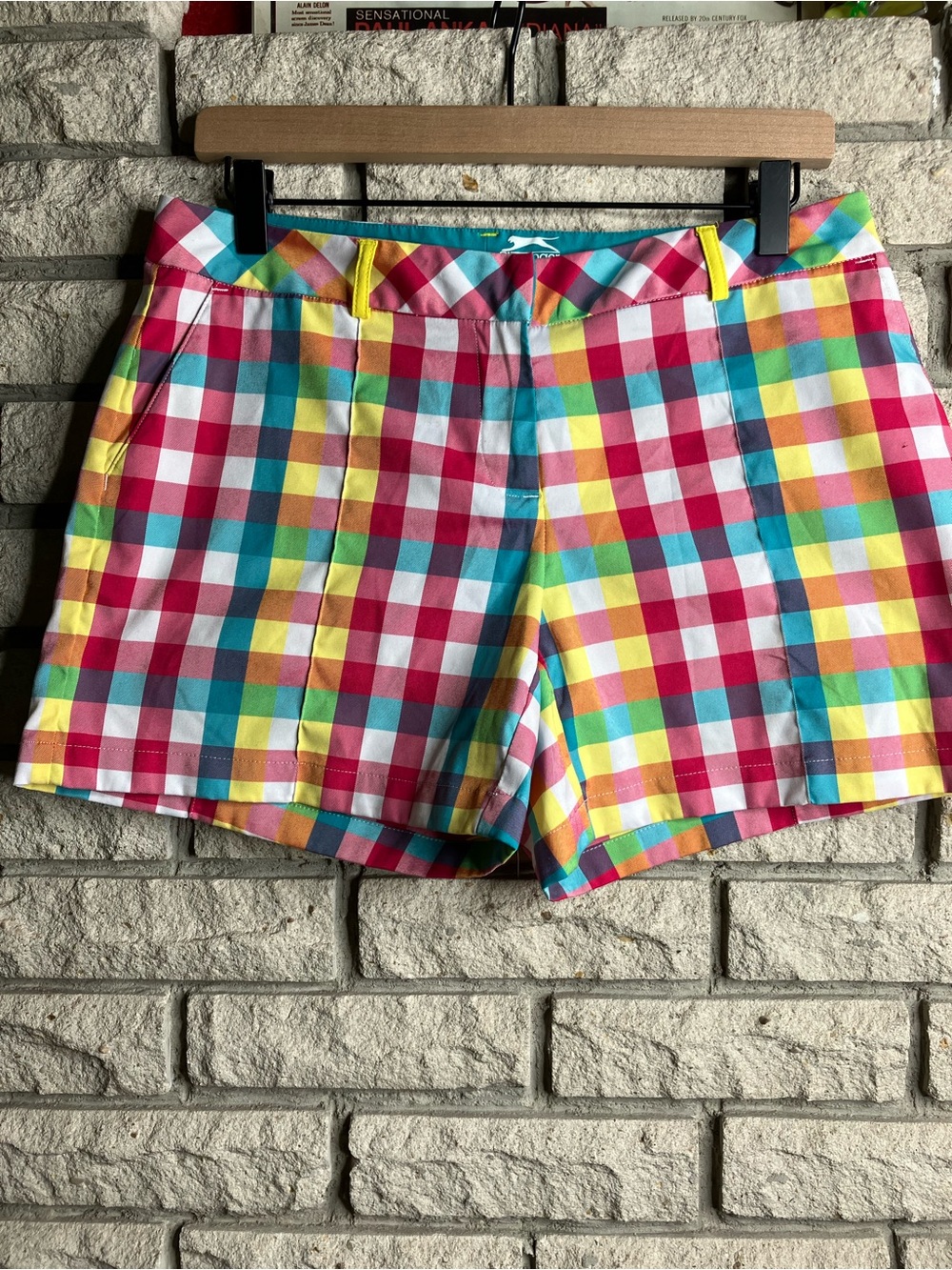 Slazenger Golf Shorts Plaid Colorful